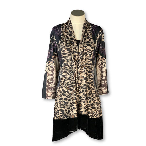 Kamana - Leopard Velvet Cardigan - Sandi's Beachwear