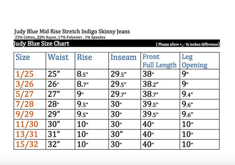 Judy Blue - Mid Rise Skinny Fit Jeans