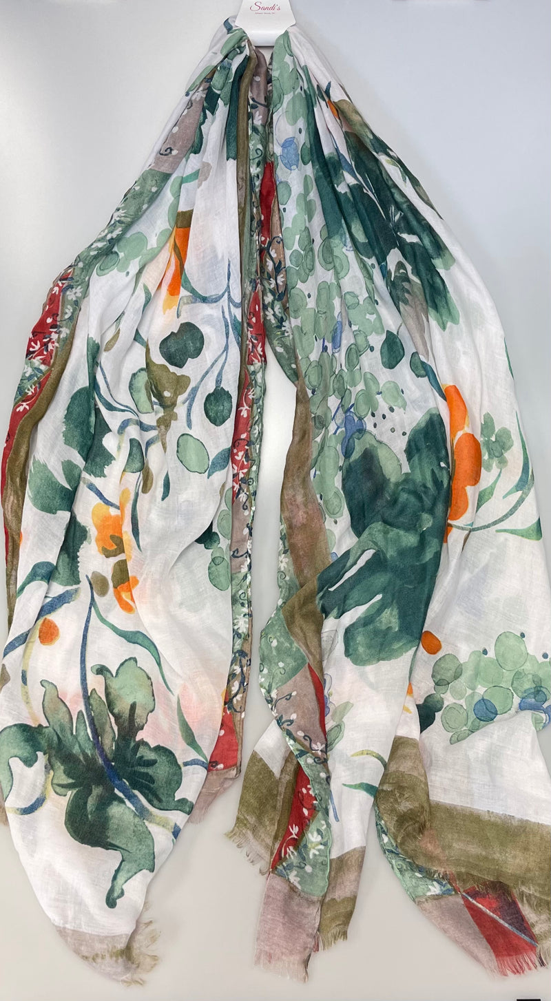Ganz - Watercolor Fall Flower Scarf