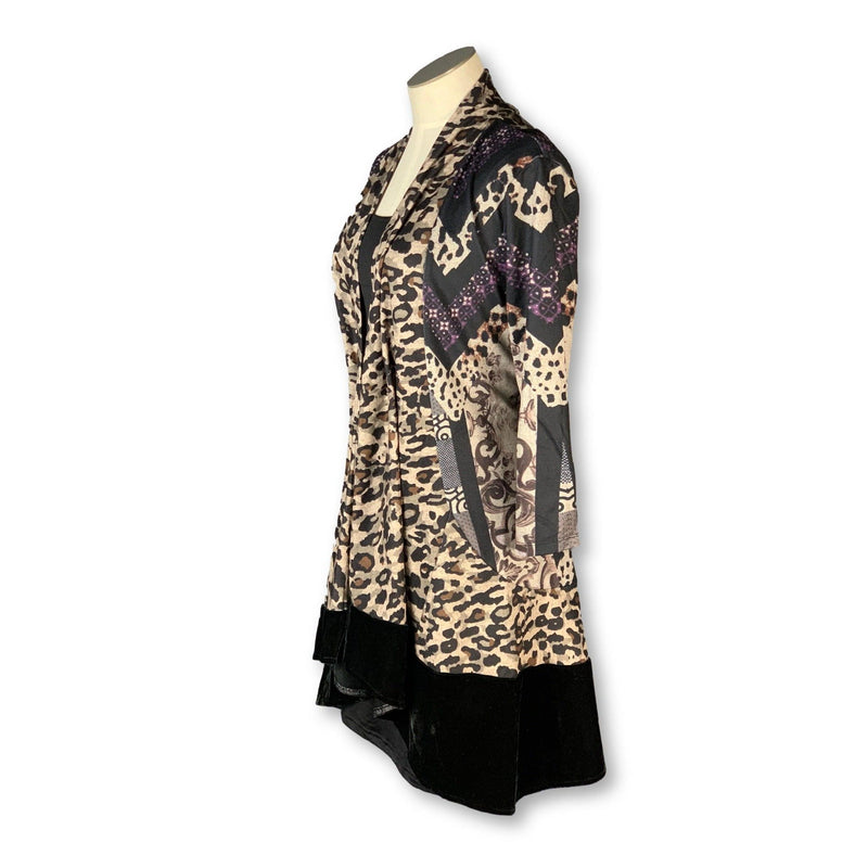 Kamana - Leopard Velvet Cardigan - Sandi's Beachwear