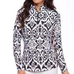 IBKUL - Doreen Print Long Sleeve Mock Neck Top - Sandi's Beachwear