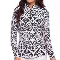 IBKUL - Doreen Print Long Sleeve Mock Neck Top - Sandi's Beachwear
