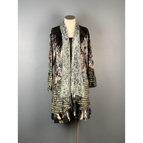 Kamana Grey/Green Long Sleeve Cardigan - Sandi's Beachwear