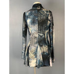 Kamana Black & Grey Patch Blue Open Cardigan - Sandi's Beachwear