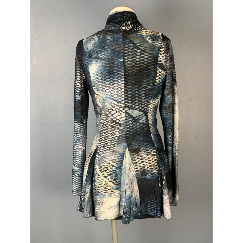 Kamana Black & Grey Patch Blue Open Cardigan - Sandi's Beachwear