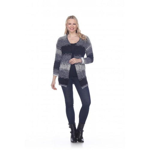 Kamana Black and White Chenille Sweater - Sandi's Beachwear