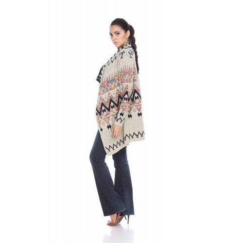 Kamana Southwestern Print Sweater Cardigan - Sandi's Beachwear