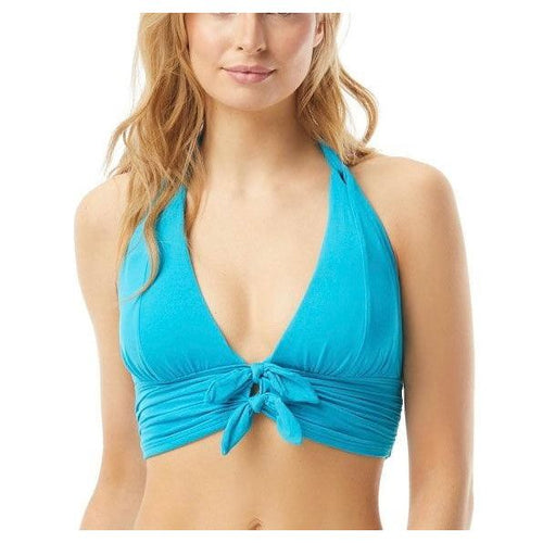 Carmen Marc Valvo - Ruched Halter Top Bikini Bra - Sandi's Beachwear