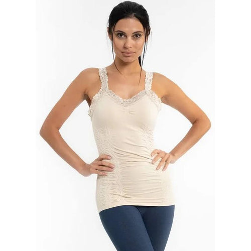 Elietian-Lace Cami-Almond - Sandi's Beachwear