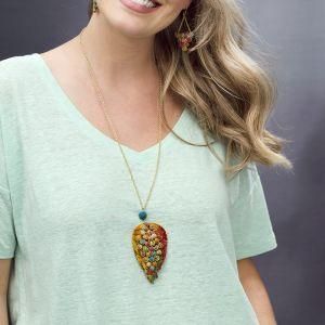 Anju - Aasha Leaf Pendant Necklace - Sandi's Beachwear